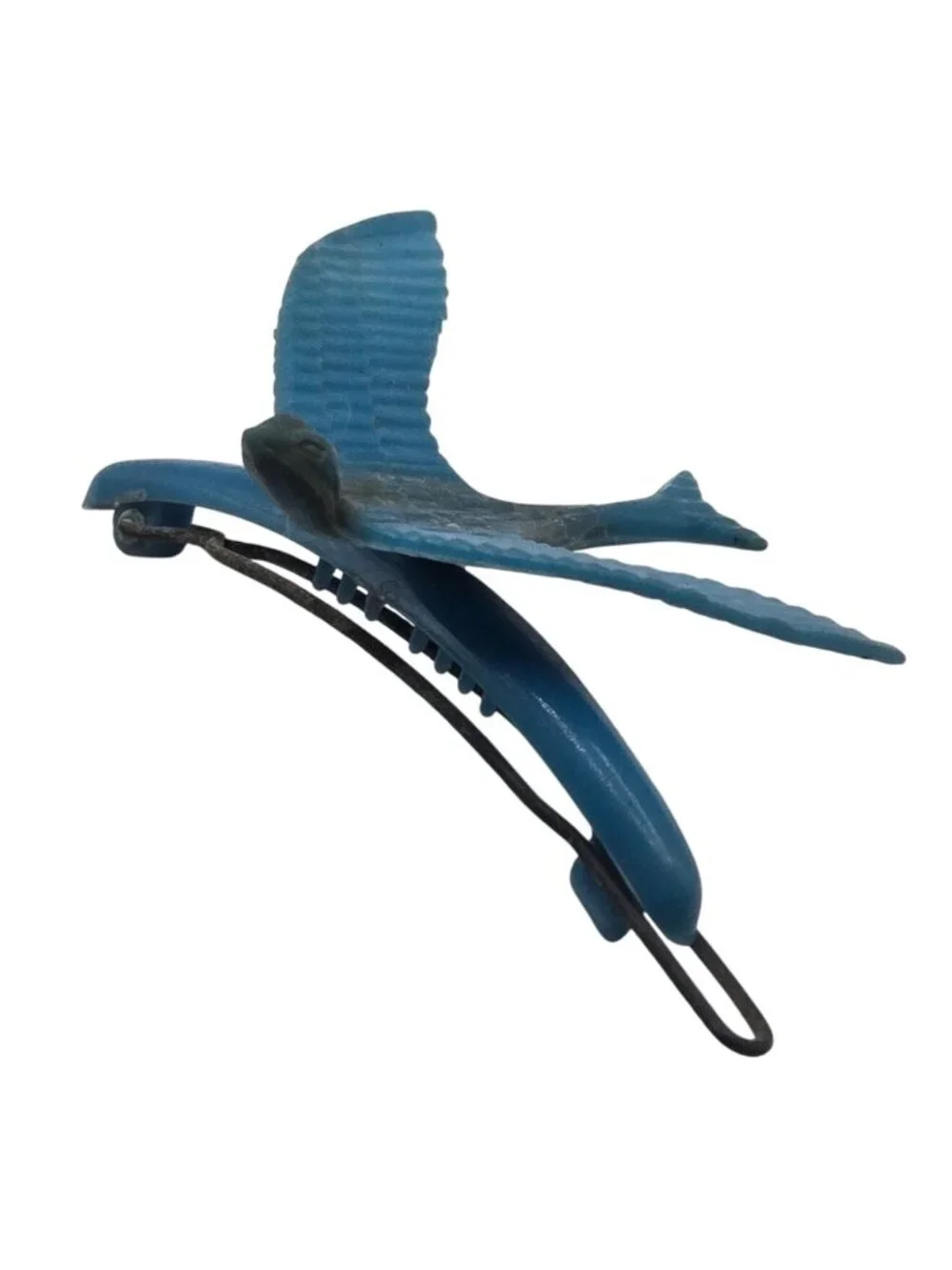 Vintage Bluebird Hair Barrette Clip Blue Swallow Plastic AS IS Retro Happiness